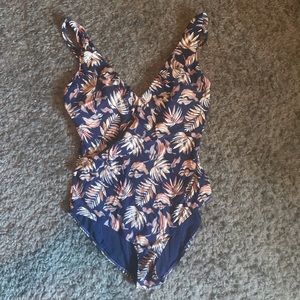 Niptuck swimsuit Navy blue floral size 10